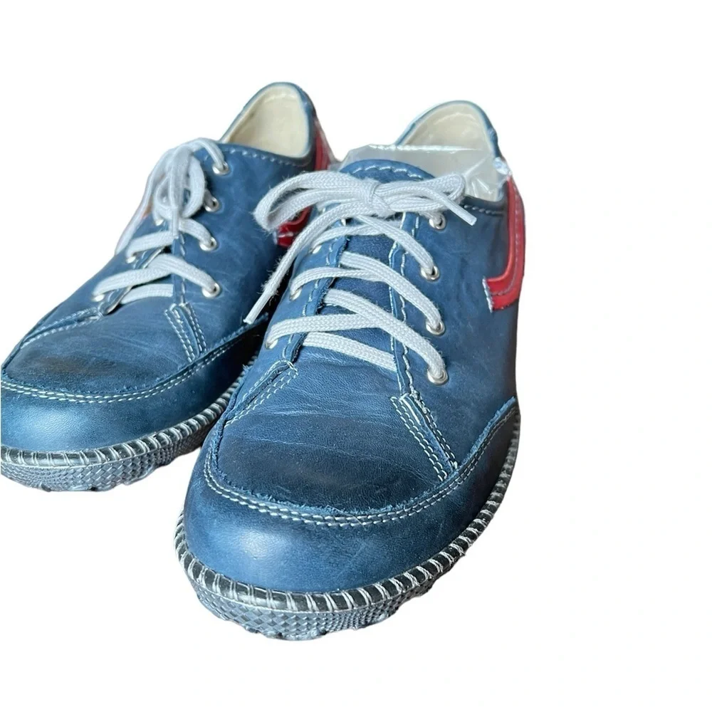 STELLA soft cornflour blue leather sneakers